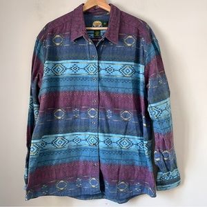 Cabela’s Button Down Top Vintage 100% Cotton Southwest Womens Size 2XL
